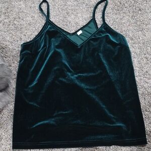 Elegant Velvet Green Top